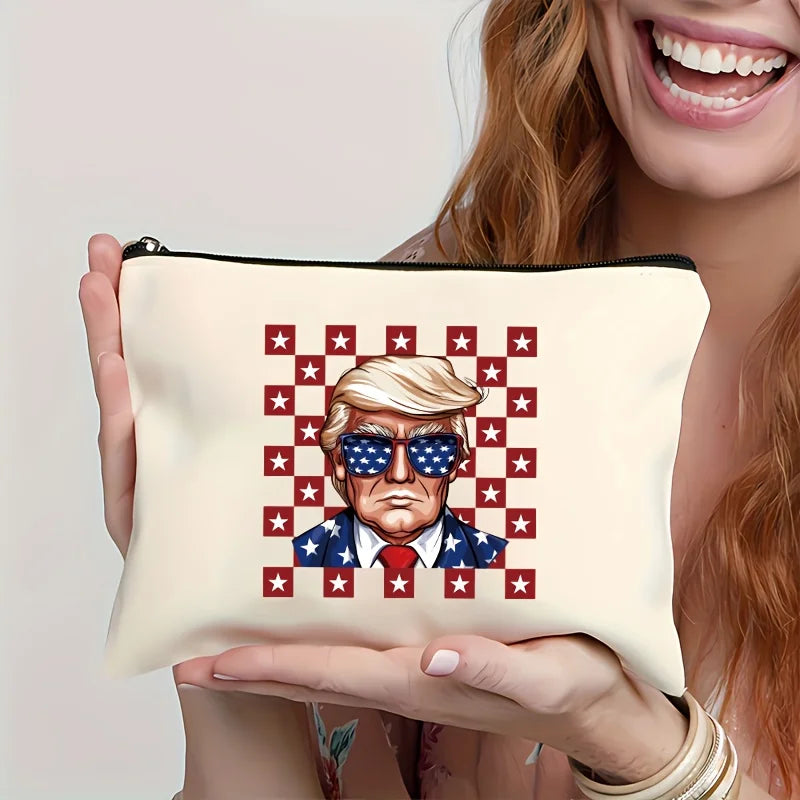 Mug Set Make America Great Again" Fun Printed Cosmetic Bag for Makeup Travel Wallet Perfect Teacher Gift or Friend'S Present
