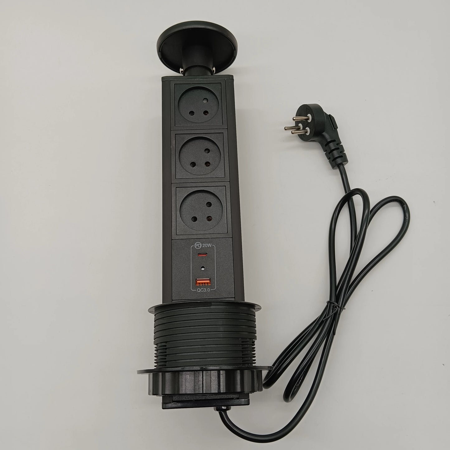 Pop up the socket; Embedded desktop socket; 3-digit AC power USB-A/C Supercharging PD 20W; Used for conference desks, kitchen an