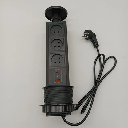 Pop up the socket; Embedded desktop socket; 3-digit AC power USB-A/C Supercharging PD 20W; Used for conference desks, kitchen an