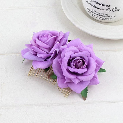 Flamenco Flowers For Hair DIY Headdress For Bridal Flocking Cloth Red Rose Flower Hairpin Hair Clip Party Hair Accessories