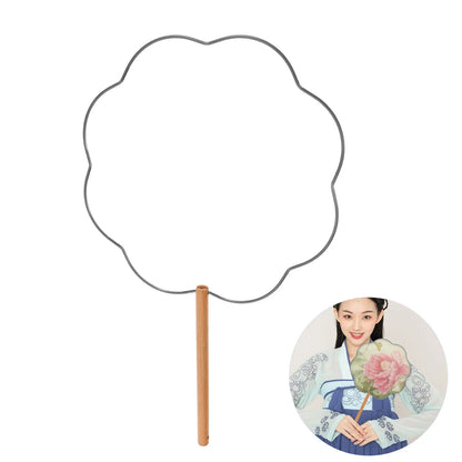5 Pcs Iron Fan Frames Handmade Craft Tools Diy Silk Fans Wedding Vintage Round Fan Skeletons Hanfu Accessories Foldable Japanese