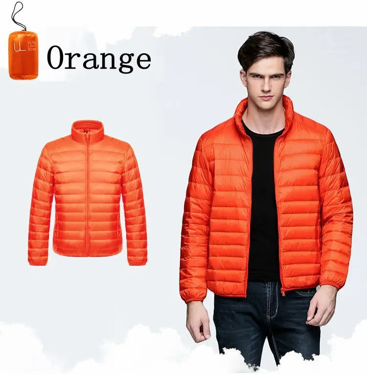 Winter Men's Down Jacket Ultra Light Down Jacket Men Windbreaker Feather Jacket Man Lightweight Portable Warm Coat Down Jacket