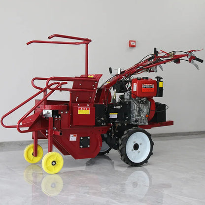 Fully automatic corn single-row harvester, household small hand-held corn harvester with corn stalks