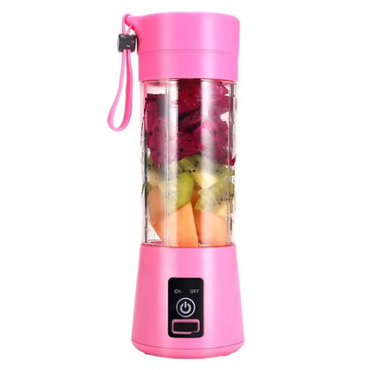 380ml Blue/Pink Mini Portable Blender Milkshake Cup With USB Rechargeable 6 Blades Mini Fruit Juice Mixer Shake Take Juice Cup