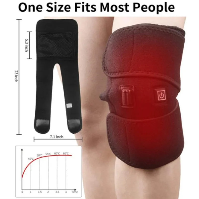 New Electric Heating Knee Pads Relieve Pain Relief Support Brace Therapy Joint Injury Recovery Rehabilitation For Arthritis Leg