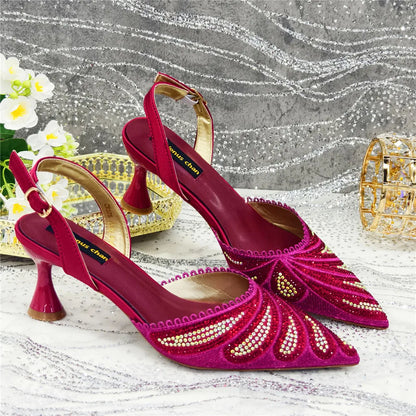 High Quality African Wedding Shoes Summer Sandals for Wedding 2025 Sexy Pumps Rhinestone Fashion Women Wedding Shoes