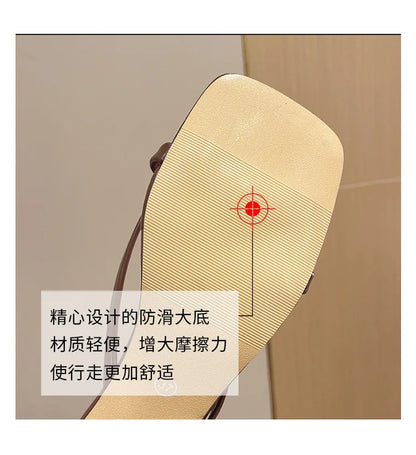 Flip-flops, Women Wear 2024 New Summer Half - Toe Sandals, Fashion Casual Mid-heel Chunky Sandals, Women's Shoes