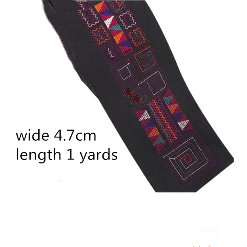 1 Yards Ethnic Embroidered Ribbons Trim DIY for Decoration Handcraft Apparel Sewing
