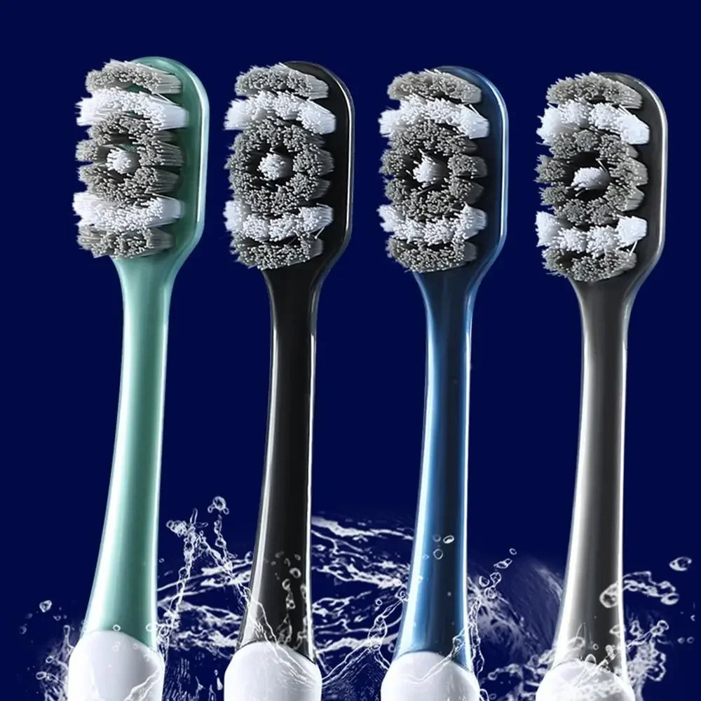 6pcs/pack Hard Bristled Toothbrush Kit Whitening Teeth Toothbrush For Adults Deep Cleaning Oral Care Supplies Family Use