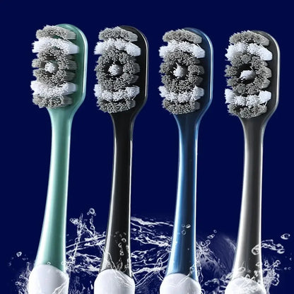 6pcs/pack Hard Bristled Toothbrush Kit Whitening Teeth Toothbrush For Adults Deep Cleaning Oral Care Supplies Family Use