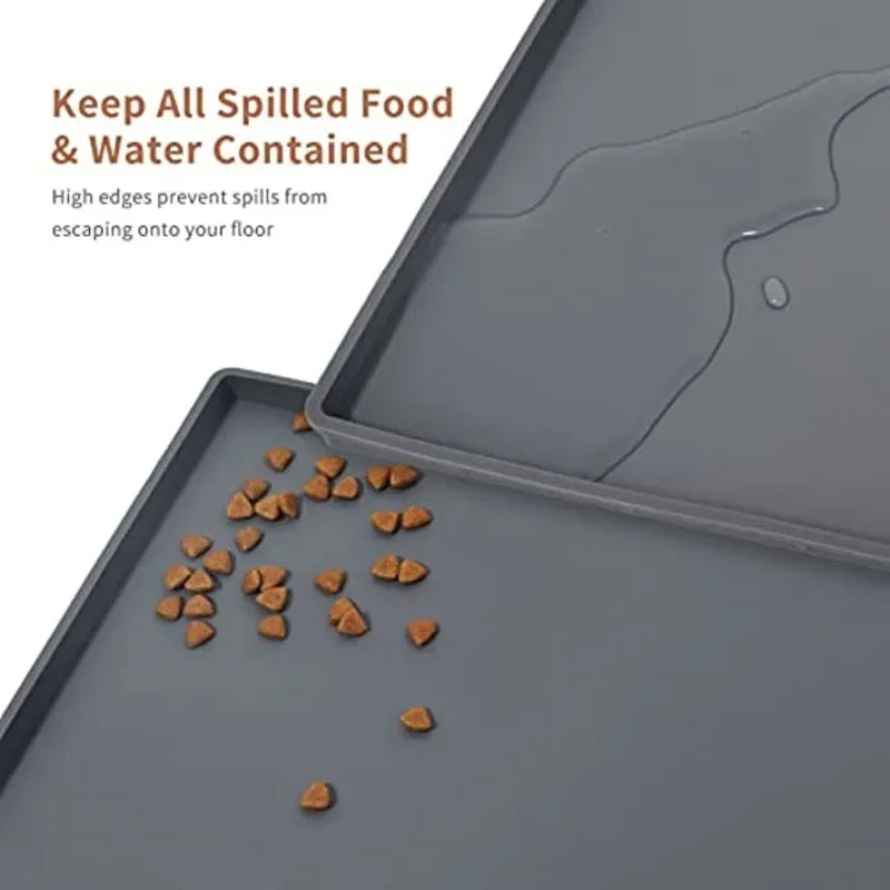 Silicone Pet Meal Mat Pet Waterproof and Anti Slip Cat Food Mat No Cleaning Required Puppy Feeding Bowl Mat Pet Accessories