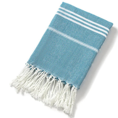 90*180cm Turkish Beach Towel Striped Sports Bath Towels with Tassels Travel Gym Camping Picnic Sauna Pool Blanket Quick-Drying
