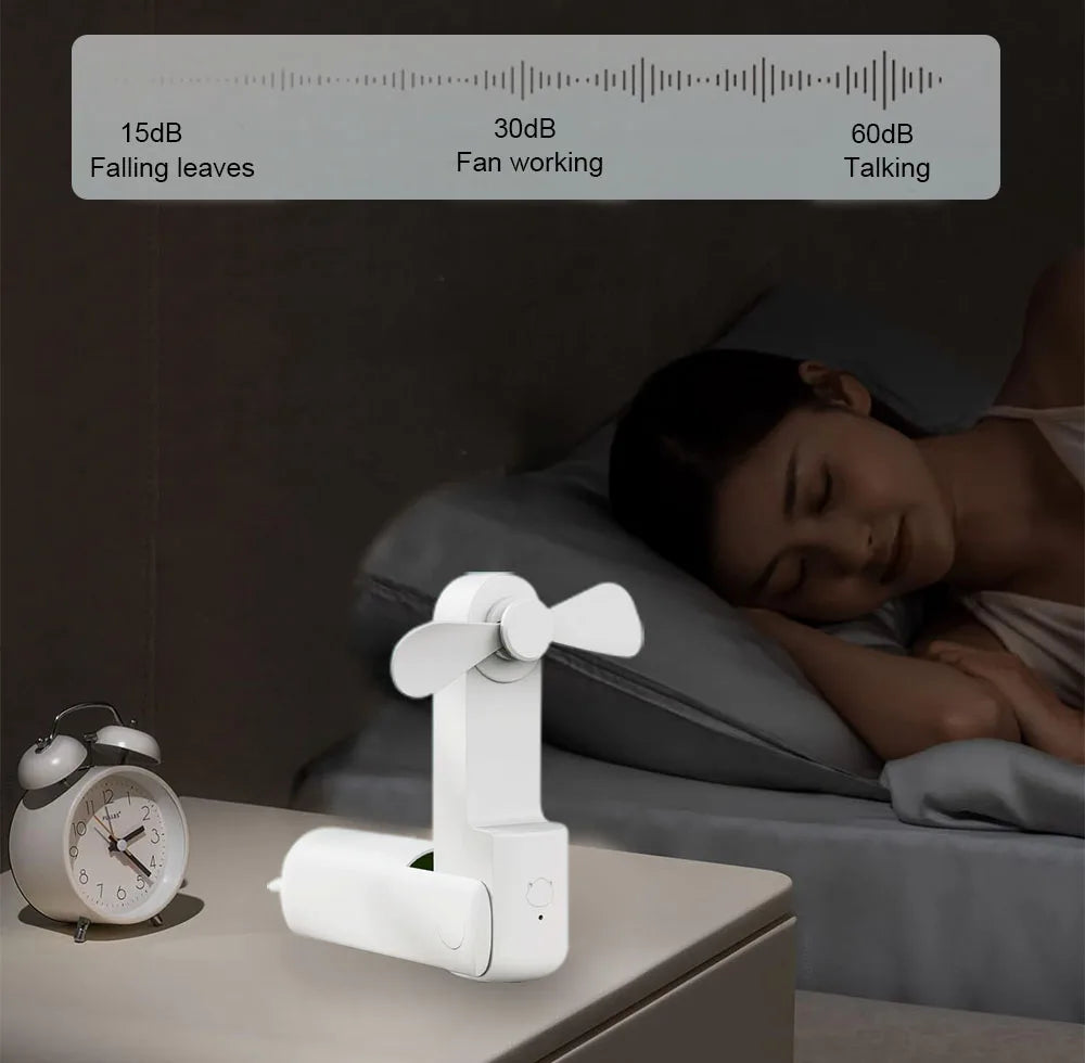 Portable Mini Handheld Fan Small Pocket Fan USB Rechargeable Battery Fan Folding Cooling Hand Fan Mini USB Fan with Power Bank