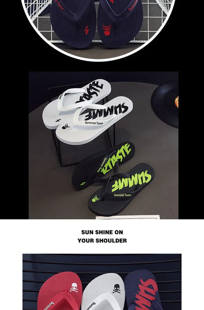 Flip-flops Men's Summer New Soft Sole Non-slip Flip-flops Youth Leisure Beach Sandals Sandalias De Fiesta Elegantes