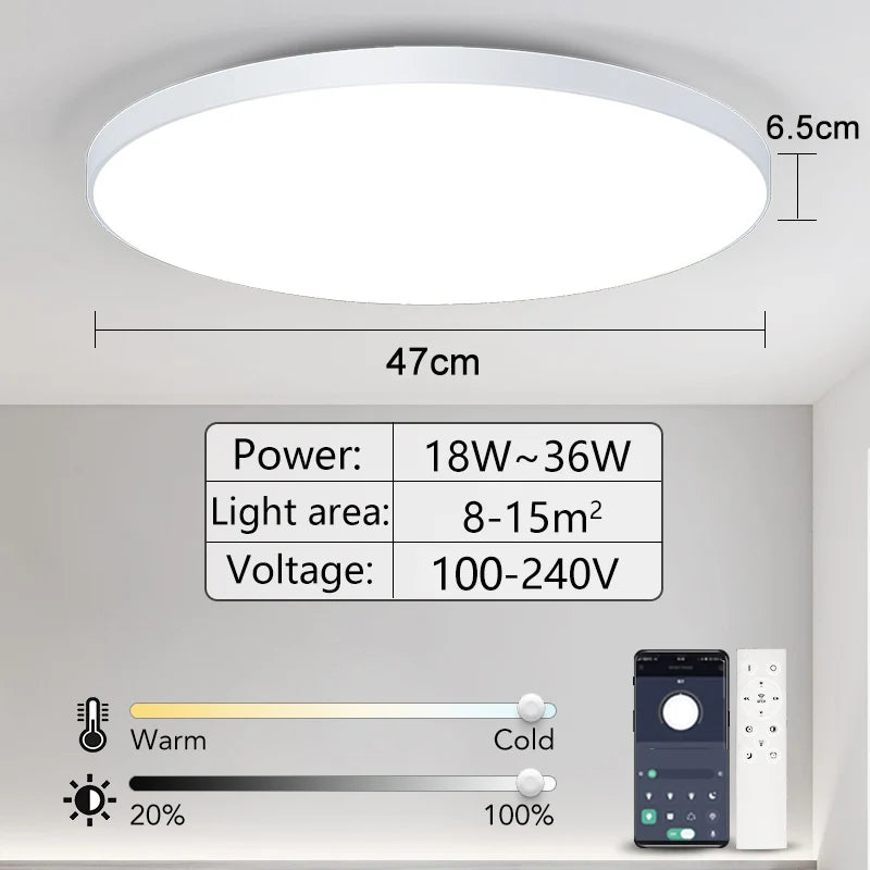 Smart LED Ceiling Light APP Luster Remote Control Appliance 36W 50W 80W interior Home Decor Fixture Bathroom Bedroom