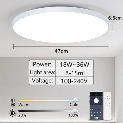 Smart LED Ceiling Light APP Luster Remote Control Appliance 36W 50W 80W interior Home Decor Fixture Bathroom Bedroom