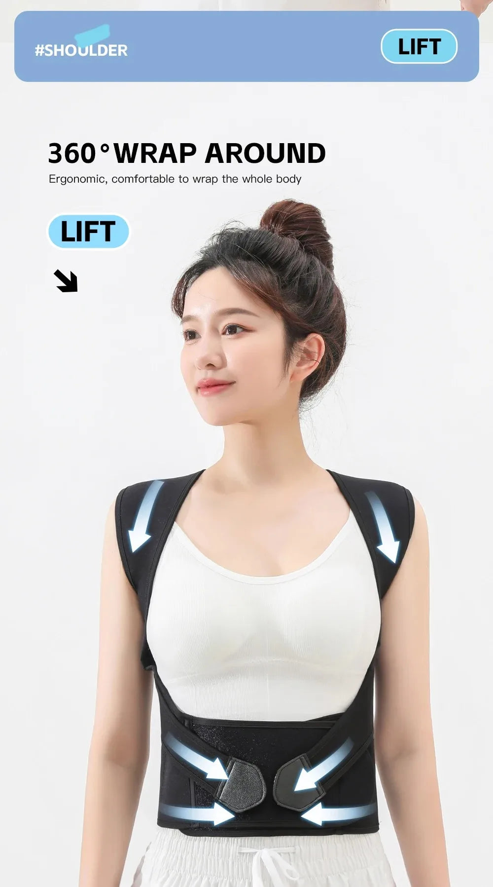 Gym Lumbar Belt Posture Corrector Women Men Adjustable Shoulder Posture Brace Back Straightener Body Shape Support Correction