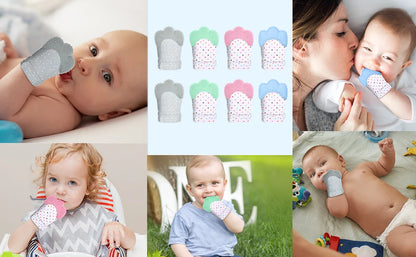 Food grade silicone Gloves Baby Teether Gloves Anti Eating Hand Teething Chewing Prevent Scratches Glove toys Mitten Pain Relief