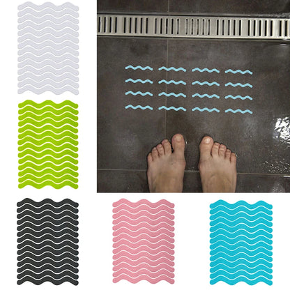 12/24Pcs S Shaped Self-Adhesive Anti Slip Strips Waterproof Safety Strips Shower Stickers Non Slip Tape For Bathtub Stairs Floor