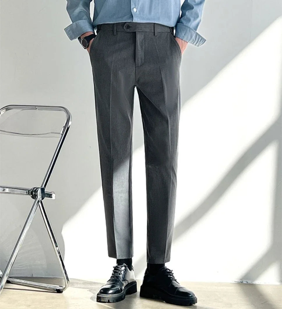 Office Social Tailoring Work Black Male Suit Trousers Business Men's Summer Pants Elegant 2024 Thin Casual Fabric Slacks Wear Up