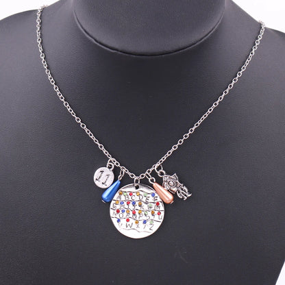 Film Television Peripherals 26 Alphabet Necklace Originality Circular Letters Dotted With Rhinestones Necklace