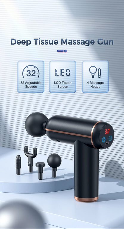 NEW Massage Gun Portable Percussion Pistol Massager For Body Neck Deep Tissue Muscle Relaxation Gout Pain Relief Fitness