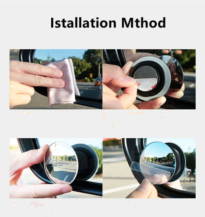 360 Degree HD Blind Spot Mirror For Car Reverse Frameless Ultrathin Wide Angle Round Convex Rear View Mirror Car Accessorie