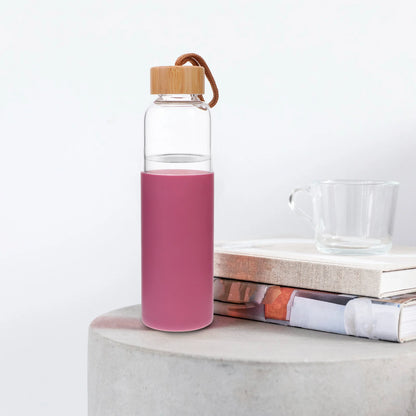 Outdoor Glass Cup Mini Water Bottles Student Water Bottles Portable Water Cup Drinking Cup With Bamboo Cover