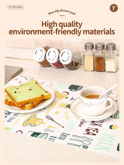 Waterproof Oil Thickened Kitchen Stickers 2 Roll Can Cut Table Mat Drawers Cabinet Shelf Liners Cartoon Cupboard Placemat