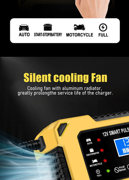 Car Battery Charger, 12V 6A Automatic Intelligent Storage Battery Maintainer Trickle Charger Suitable for Cars, Trucks, Suvs, Mo