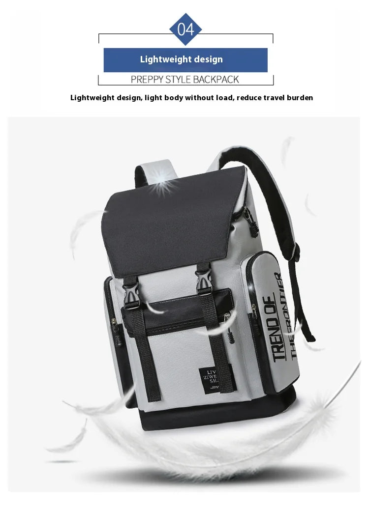 Large capacity backpack, men's backpack, men's leisure travel bag, computer backpack, middle school student, college student