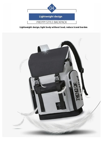 Large capacity backpack, men's backpack, men's leisure travel bag, computer backpack, middle school student, college student