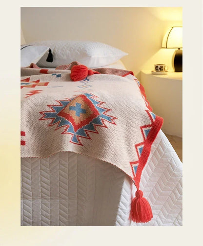 Bohemian Blanket Soft Sofa Cover Summer Blanket Office Nap Blankets Air Conditioning Blankets Knit Blanket For Travel