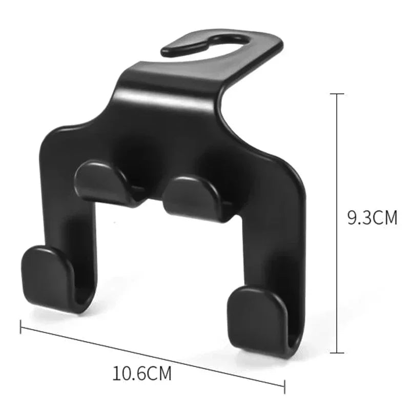 Car Seat Headrest Hook Hanger in Black a Storage Organizer Universal for Umbrellas Bags & Coats Black Car Fixer for All Vehicles