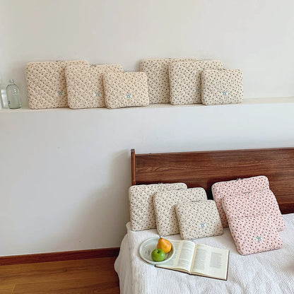 Laptop Sleeve for 11-15 Inch Laptop Tablet Puffy Quilted Floral Laptop Case Coquette Aesthetic Puffy Laptop Sleeve Cover Case