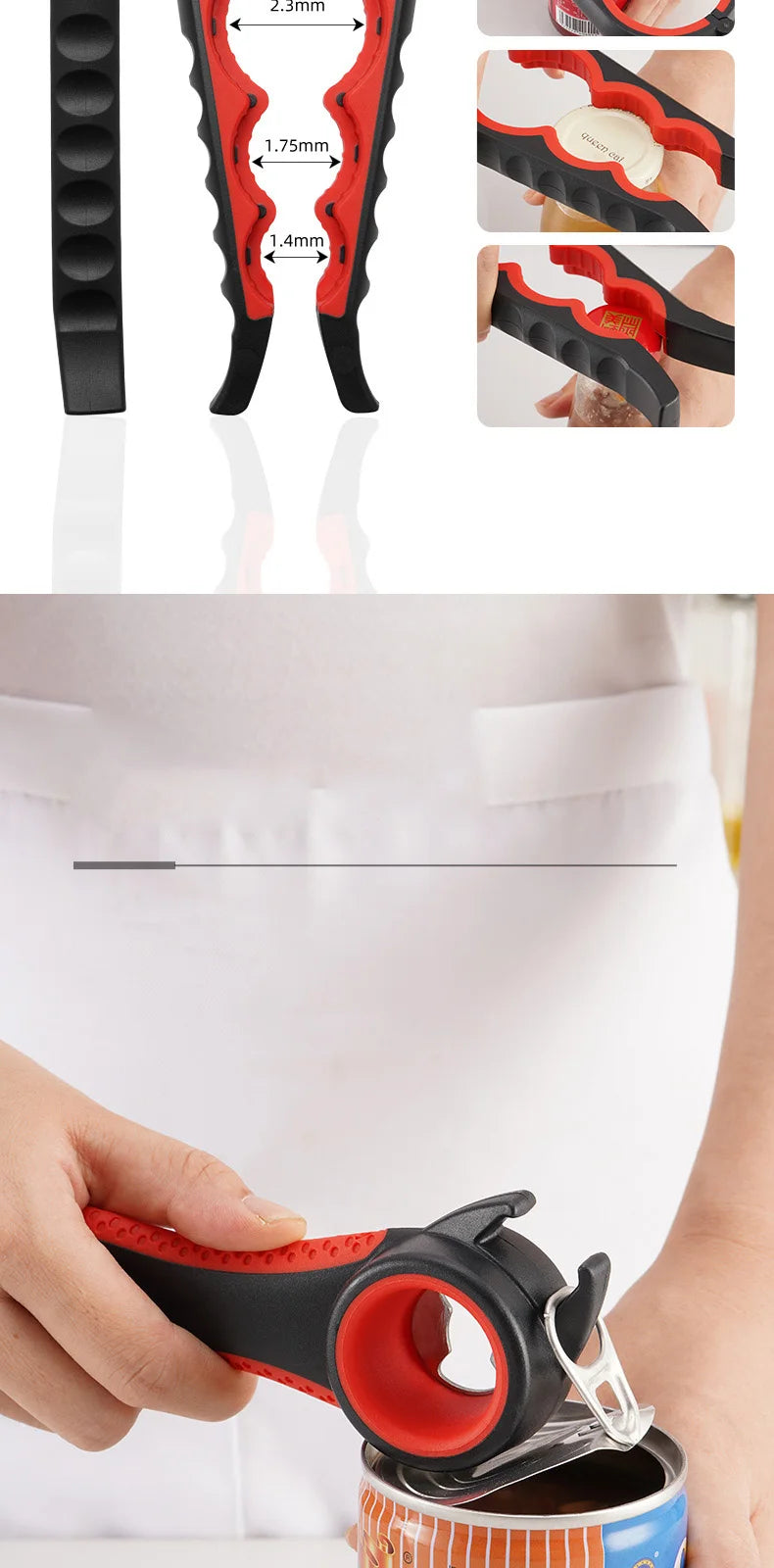 4in1 Jar Openers Can Bottle Opener Beer Wine Bottle Lid Poratble Outdoor Party Bar Tools Multi-functional Kitchen Accessories