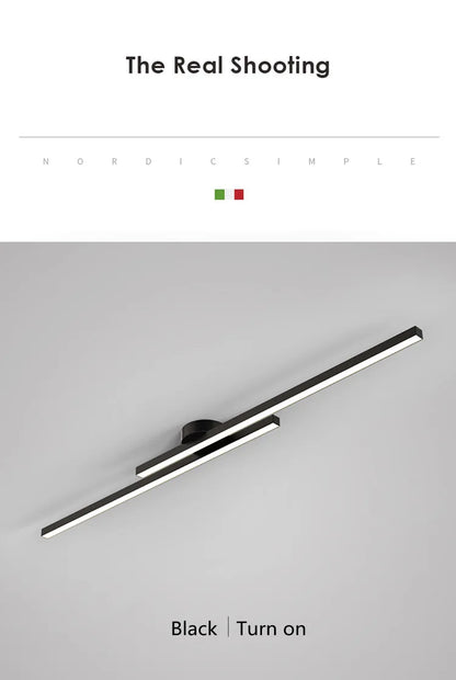 Long Aluminium LED Ceiling Light Modern Creative Design Ceiling Lamp Indoor Lighting Fixture Hallway Balcony Aisle Office Lustre