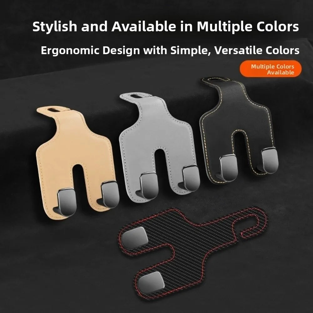2 in 1 Car Back Seats Hook Storage Organizer Double Hook Car Headrest Hooks Strong Load-Bearing Hanging Auto Rear Seats Hanger