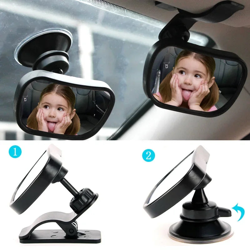 Baby Mirror 2 in 1 Mini Children Rear Convex Mirror Car Back Seat View Adjustable Auto Kids Monitor Car Accessories