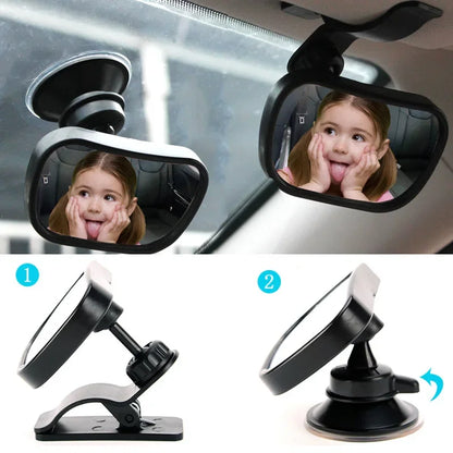 Baby Mirror 2 in 1 Mini Children Rear Convex Mirror Car Back Seat View Adjustable Auto Kids Monitor Car Accessories