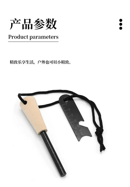 Outdoor flint camping equipment, wilderness survival tools, firearms, round wooden handles, torches, cigarette accessories tool