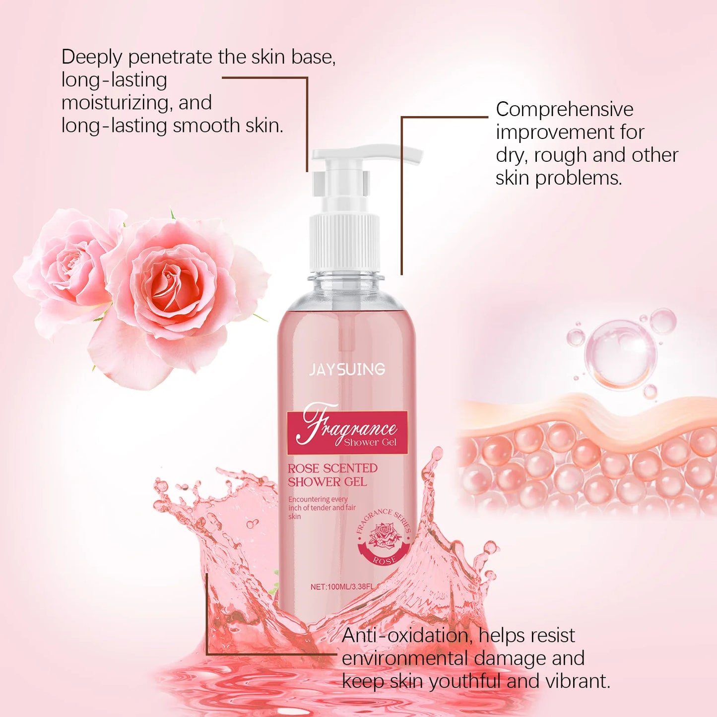 Fragrant Shower Gel Body Wash Perfume Long Lasting Fragrance Deep Cleansing Moisturizing Refresh Smooth Exfoliating Bath Lotion