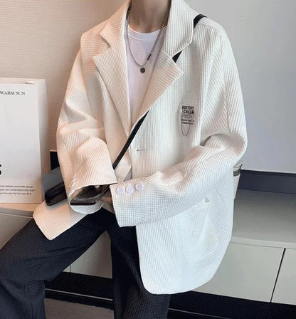 Oversize Short Plus Big Size Man Suits and Blazers Coats Jacket for Men Black Cropped Fashion 2024 Classic High Quality Summer