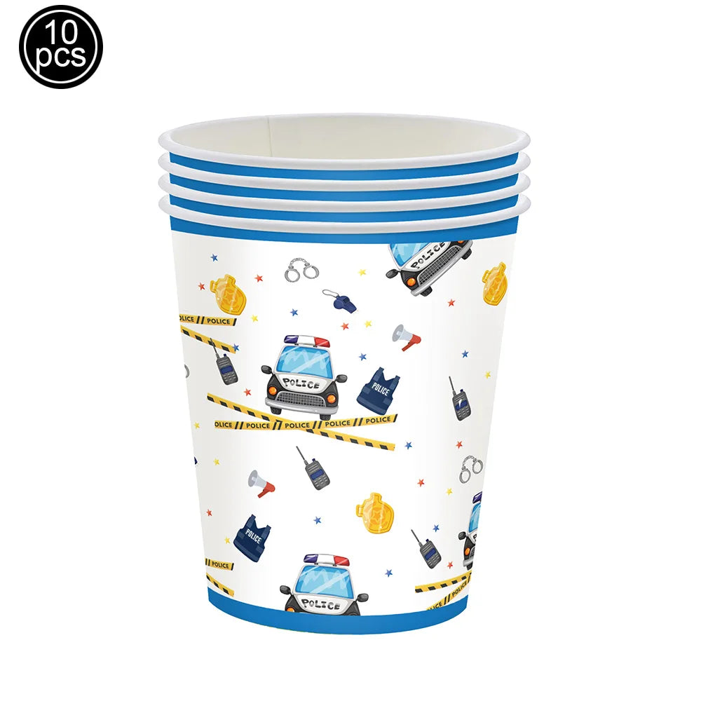 Police Party Birthday Decorations Tableware Police Party Plates Napkins Party Supplies Police Officer Theme Birthday Party Decor