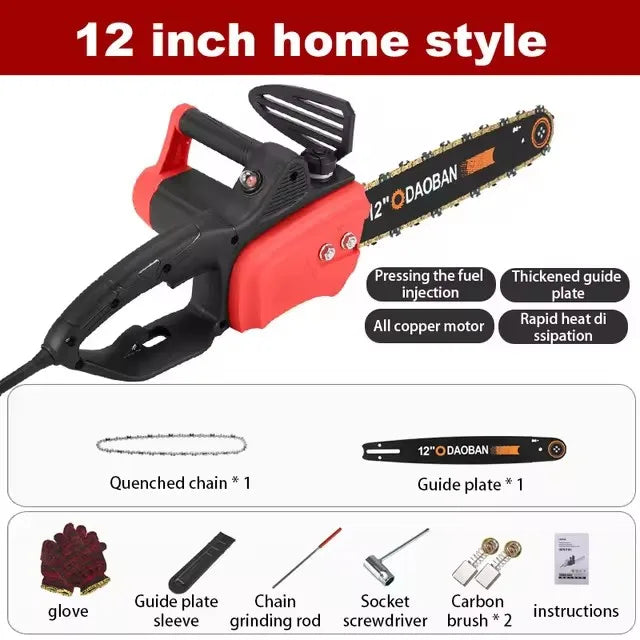 220V Plug-in Electric Saw Home Small Handheld Felling Saw Electric Chain Saw Cutting Saw Portable Electric Saw Chain Electric Sa