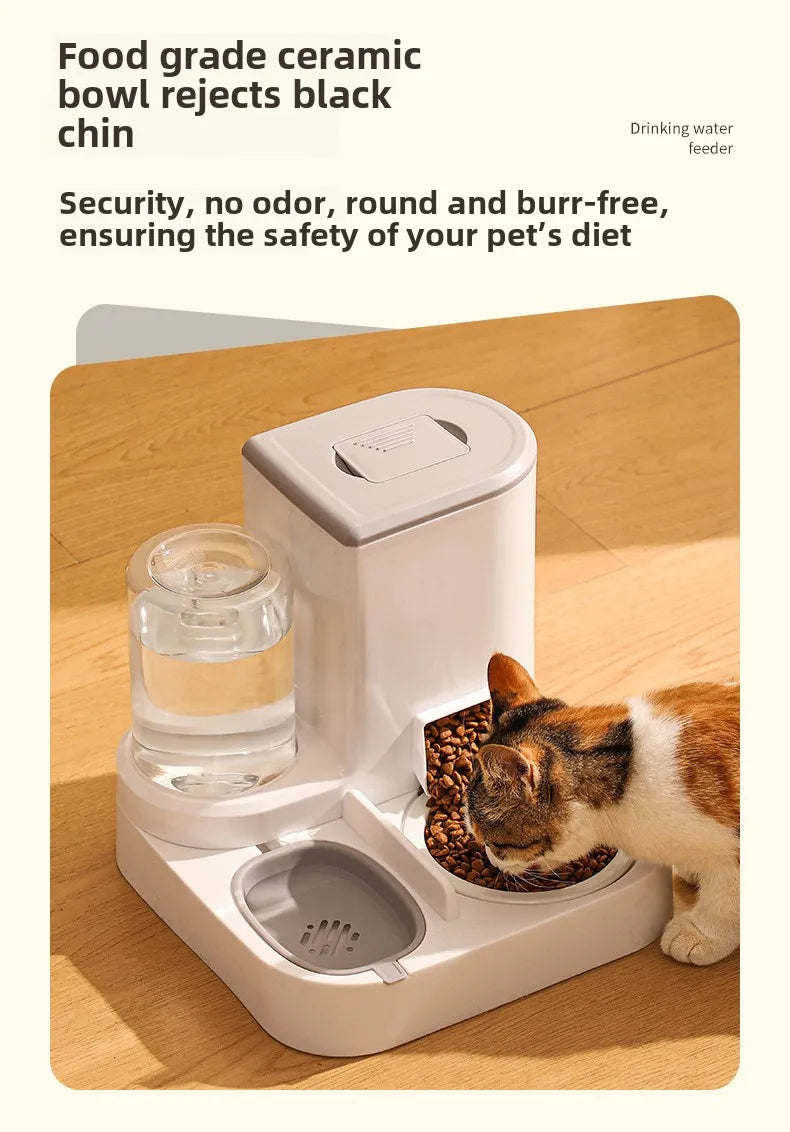 Pet automatic drinking water feeder Integrated large capacity dry and wet separation Ceramic bowl Stainless steel bowl