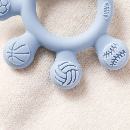 Silicone Baby Teether Toys 0-12Month Food Grade Toddlers Anxiety Teething Ring Sensory Toys Silicone Animal Soothing Accessories