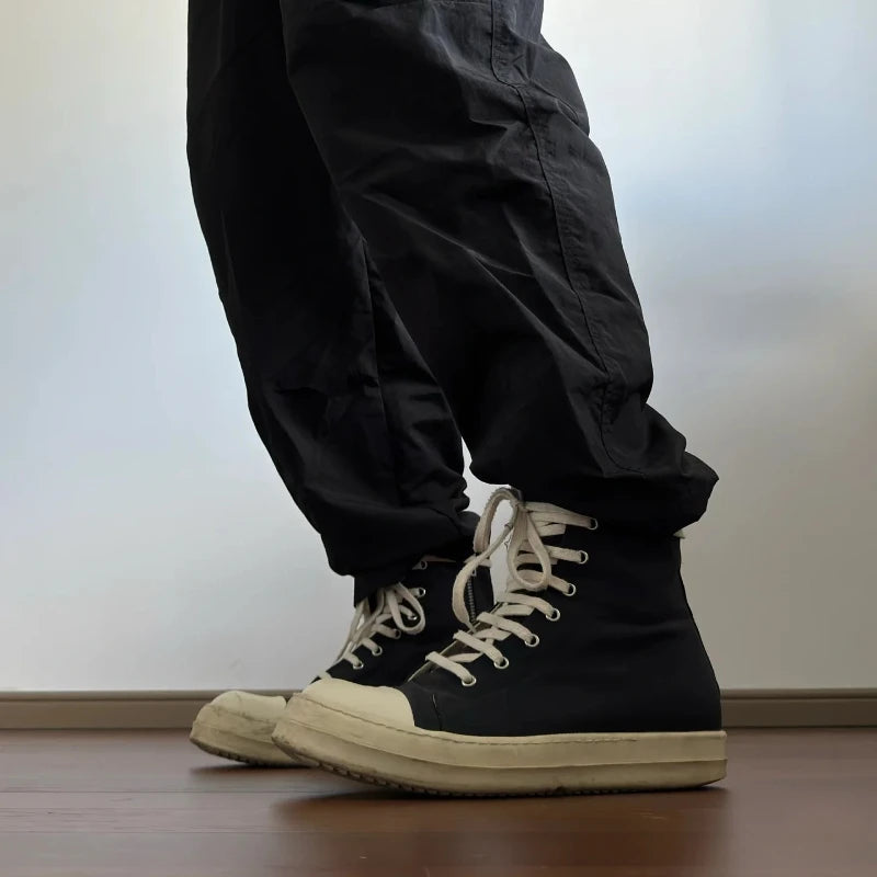 Owens women's sports shoes, men's sports shoes, 2025 spring and autumn lace-up flat casual shoes thick sole high top sports shoe