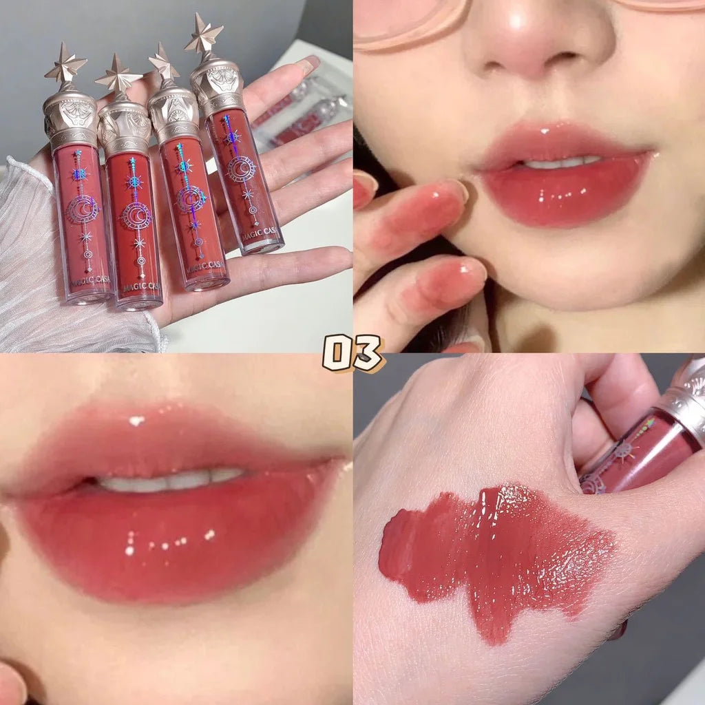 2024 New Moisturizing Lip stain Mirror Lip Gloss Set Glass Glow Matte Lip tint Lipstick Star Cosmetics