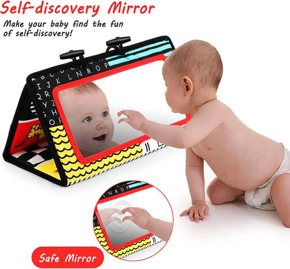 Black And White Baby Floor Mirror Tummy Time Sensory Baby Toys 6 12 months Toys For Babies Montessori Development Crawl Toys